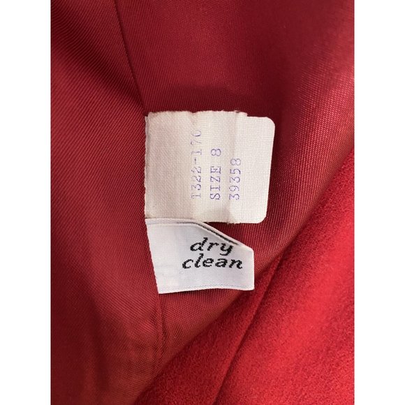 VTG Pendleton Woolen Mills Red 100% Wool Two Button Lined Jacket Blazer Womens 8 - Picture 6 of 10